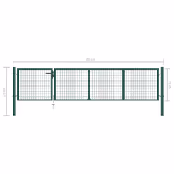 Garden Gate Steel 350x75 cm Green - Additional view 5