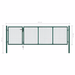 Garden Gate Steel 350x100 cm Green - Additional view 5