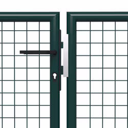 vidaXL Garden Gate Lawn Fence Door Mesh Patio Outdoor Gate Galvanised Steel - green, 400 x 75 cm