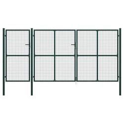 vidaXL Garden Gate Lawn Fence Door Mesh Patio Outdoor Gate Galvanised Steel - green, 400 x 200 cm