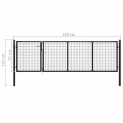 Garden Gate Steel 350x75 cm Anthracite - Additional view 4
