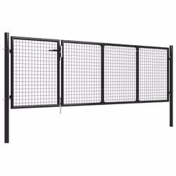 vidaXL Garden Gate Steel 350x100cm Anthracite Fencing Doors Garden Entrance - Additional view 2