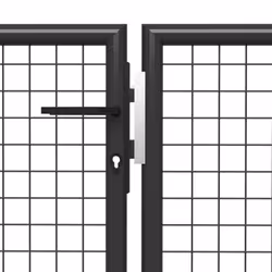 vidaXL Garden Gate Lawn Fence Door Mesh Patio Outdoor Gate Galvanised Steel - anthracite, 350 x 150 cm