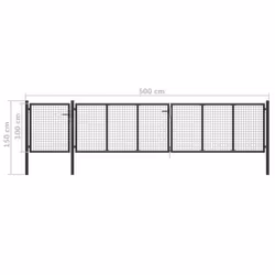 Garden Gate Steel 500x100 cm Anthracite - Additional view 4