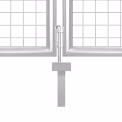 vidaXL Garden Gate Lawn Fence Door Mesh Patio Outdoor Gate Galvanised Steel - silver, 350 x 75 cm
