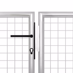 vidaXL Garden Gate Lawn Fence Door Mesh Patio Outdoor Gate Galvanised Steel - silver, 350 x 150 cm - Additional view 2