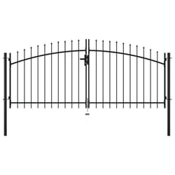 vidaXL Double Door Fence Gate with Spear Top 300x150cm Yard Walk-through Doors