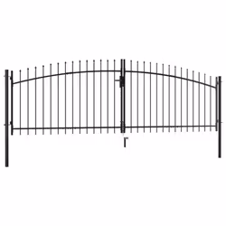 vidaXL  Double Door Fence Gate with Spear Top 400x150 cm
