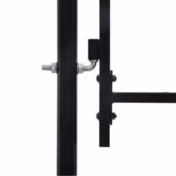 vidaXL Garden Gate Steel Black Yard Door Fence Barrier Drive Gates Multi Sizes - 1.75 x 4 m