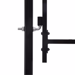 vidaXL Garden Gate Steel Black Yard Door Fence Barrier Drive Gates Multi Sizes - 2.45 x 4 m