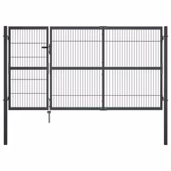 vidaXL Garden Gate with Posts 3 Keys Anthracite Driveway Gate 100/120/140cm - 140 cm