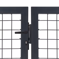 vidaXL Garden Gate with Posts 3 Keys Anthracite Driveway Gate 100/120/140cm - 140 cm
