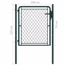 Garden Gate Steel 100x75 cm Green - Additional view 3