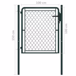 Garden Gate Steel 100x100 cm Green - Additional view 3