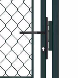 vidaXL Garden Gate Steel 125cm Green Outdoor Mesh Fence Entrance Door Barriers