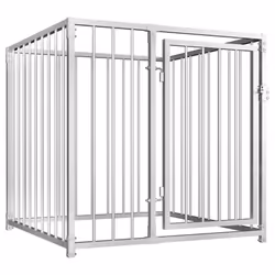 vidaXL Outdoor Dog Kennel 100x100x100cm Silver House Pet Cage Animal Shelter