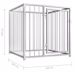 vidaXL Outdoor Dog Kennel 100x100x100cm Silver House Pet Cage Animal Shelter - Additional view 5