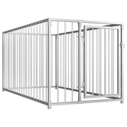 vidaXL Outdoor Dog Kennel 100x200x100cm Silver House Pet Cage Animal Shelter