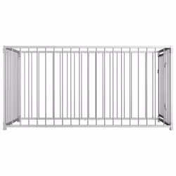 vidaXL Outdoor Dog Kennel 100x200x100cm Silver House Pet Cage Animal Shelter