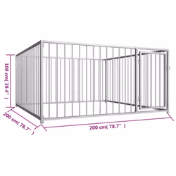 vidaXL Outdoor Dog Kennel 200x200x100 cm Puppy Pet House Garden Animal Cage - Additional view 4