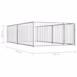 vidaXL Outdoor Dog Kennel Heavy-duty Lockable Latch System Puppy Cage House - Additional view 5