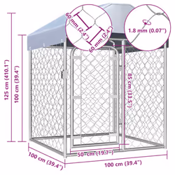 vidaXL Outdoor Dog Kennel with Roof Lockable latch System Pet Puppy Cage House