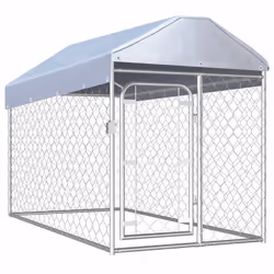 vidaXL Outdoor Dog Kennel with Roof Lockable latch System Pet Puppy Cage House