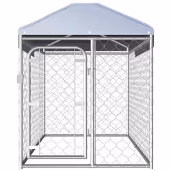 vidaXL Outdoor Dog Kennel with Roof Lockable latch System Pet Puppy Cage House