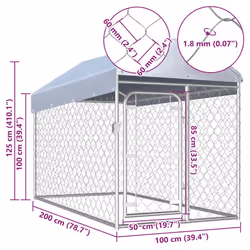vidaXL Outdoor Dog Kennel with Roof Lockable latch System Pet Puppy Cage House - Additional view 5