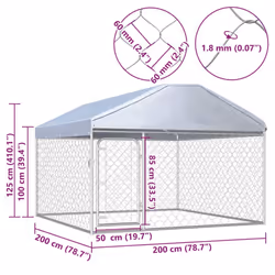 vidaXL Outdoor Dog Kennel with Roof Lockable latch System Pet Puppy Cage House