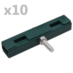 vidaXL Garden U Mat Connector 10 Sets Green Fence Grid Double Rod Accessory