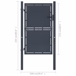 vidaXL Garden Gate Steel Anthracite Outdoor Fence Doors Patio Gate Multi Sizes - 100 x 175 cm