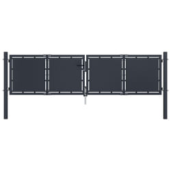 vidaXL Garden Gate Steel Anthracite Outdoor Fence Doors Patio Gate Multi Sizes - 300 x 75 cm