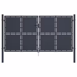 vidaXL Garden Gate Steel Anthracite Outdoor Fence Doors Patio Gate Multi Sizes - 300 x 150 cm