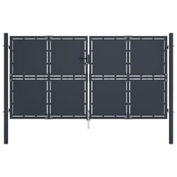 vidaXL Garden Gate Steel Anthracite Outdoor Fence Doors Patio Gate Multi Sizes - 300 x 150 cm