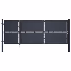 vidaXL Garden Gate Steel Anthracite Outdoor Fence Doors Patio Gate Multi Sizes - 350 x 125 cm