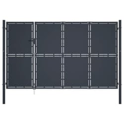 vidaXL Garden Gate Steel Anthracite Outdoor Fence Doors Patio Gate Multi Sizes - 350 x 150 cm