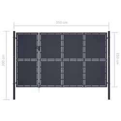 vidaXL Garden Gate Steel Anthracite Outdoor Fence Doors Patio Gate Multi Sizes - 350 x 150 cm - Additional view 4