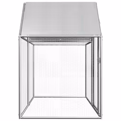 vidaXL Chicken Coop 2x1x1.5m Galvanised Steel Hen House Poultry Hutch Run Nest