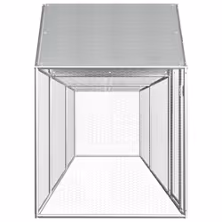 vidaXL Chicken Coop 5x1x1.5m Galvanised Steel Hen House Poultry Hutch Run Nest
