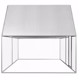 vidaXL Chicken Coop 4x2x2m Galvanised Steel Hen House Poultry Hutch Run Nest