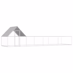 vidaXL Chicken Coop 8x2x2m Galvanised Steel Hen House Poultry Hutch Run Nest