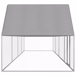 vidaXL Chicken Coop 8x2x2m Galvanised Steel Hen House Poultry Hutch Run Nest
