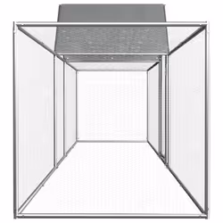 vidaXL Chicken Coop 5x1x1.5m Galvanised Steel Hen House Poultry Hutch Run Nest - Additional view 2