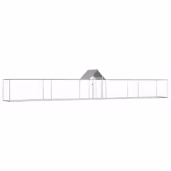 vidaXL Chicken Coop 9x1x1.5m Galvanised Steel Hen House Poultry Hutch Run Nest