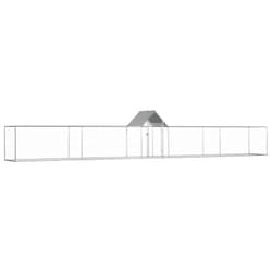 vidaXL Chicken Coop 9x1x1.5m Galvanised Steel Hen House Poultry Hutch Run Nest