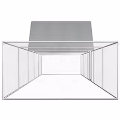 vidaXL Chicken Coop 10x2x2m Galvanised Steel Hen House Poultry Hutch Run Nest
