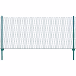 vidaXL Wire Mesh Fence with Posts Steel 25x0.75m Green Outdoor Field Enclosure