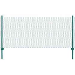 vidaXL Wire Mesh Fence with Posts Steel 25x0.75m Green Outdoor Field Enclosure
