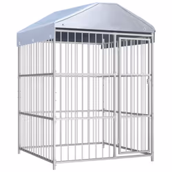 vidaXL Outdoor Dog Kennel with Roof Lockable latch System Pet Puppy Cage House